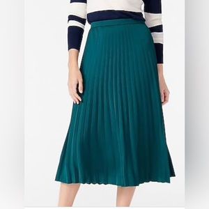 J Crew pleated green skirt